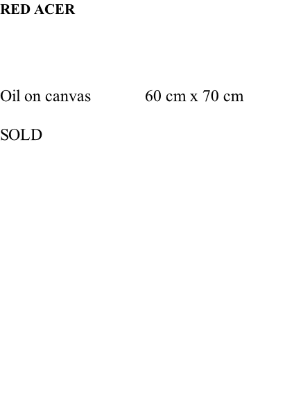 RED ACER     Oil on canvas             60 cm x 70 cm  SOLD